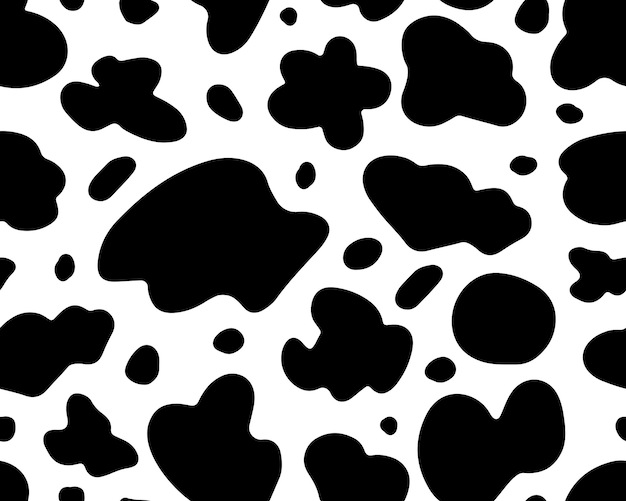 Vaca blanco y negro de patrones sin fisuras Estampado dálmata Patrón abstracto animalista