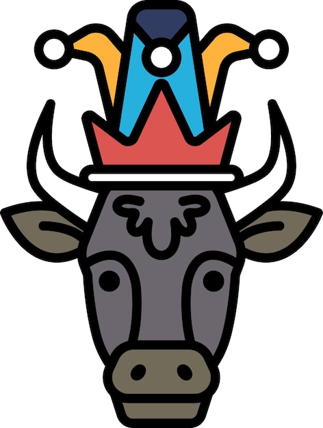 Una vaca con una corona en la cabeza