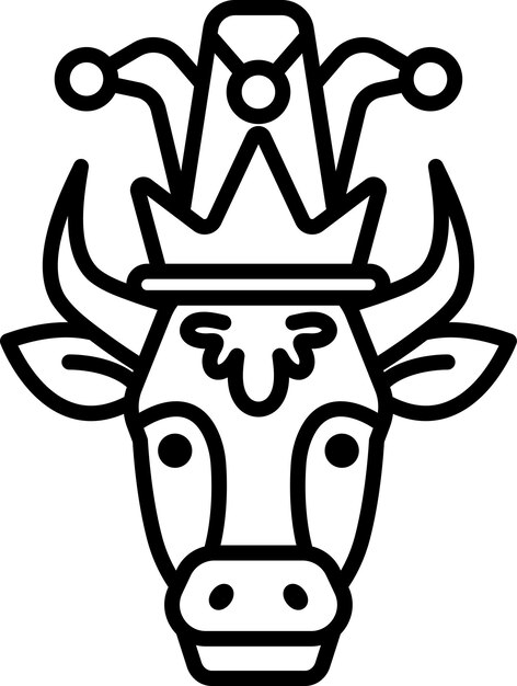 Una vaca con una corona en la cabeza
