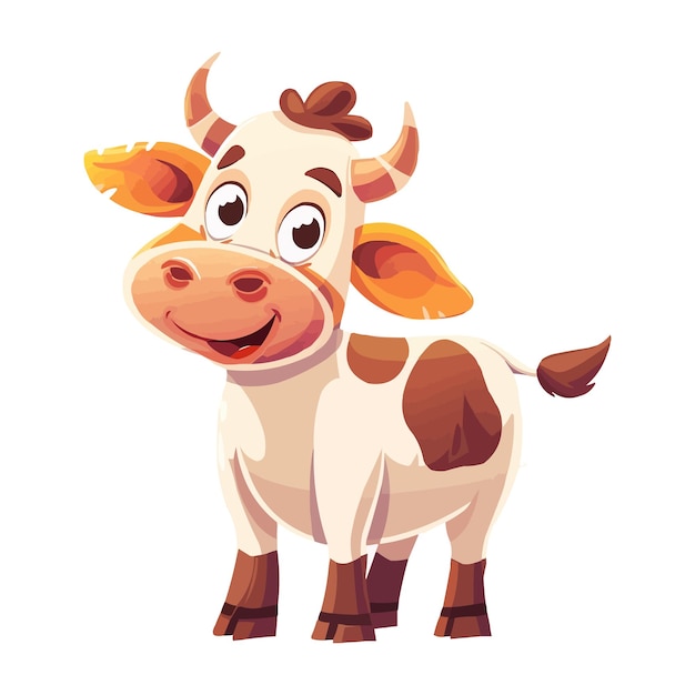 una vaca de dibujos animados con una cara y una nariz