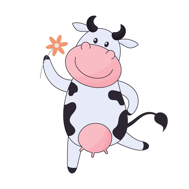 Vaca de dibujos animados lindo
