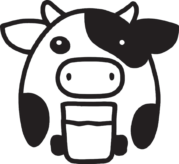 Vaca con diseño de logotipo de vector de caja de herramientas para construcción o marcas temáticas de bricolaje