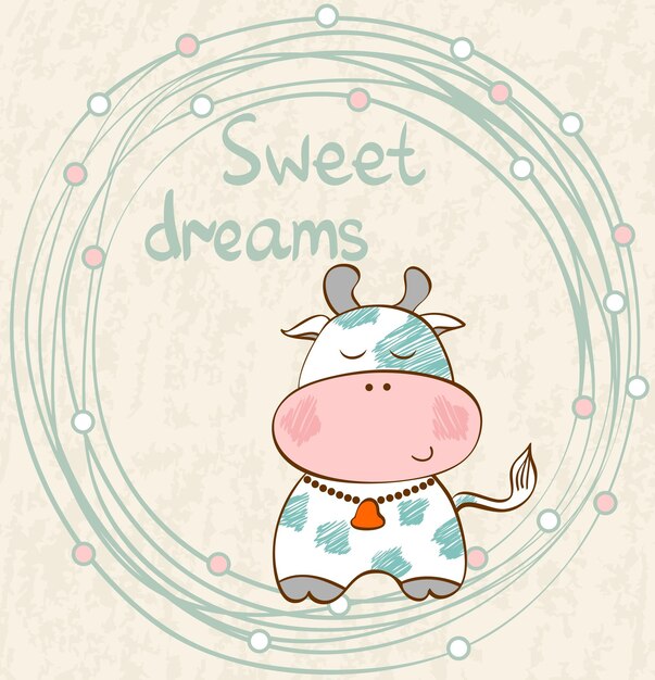 Vaca dormida vectorial