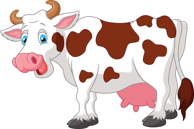 Vaca feliz de dibujos animados