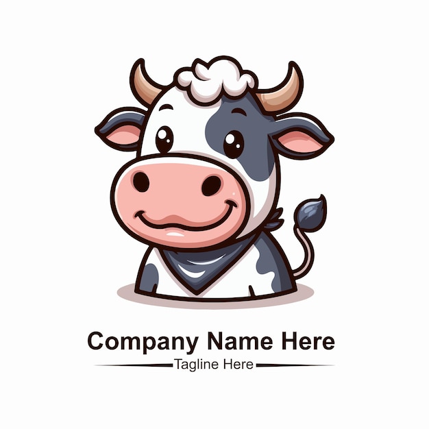 Vaca sonriente ilustración vectorial de dibujos animados