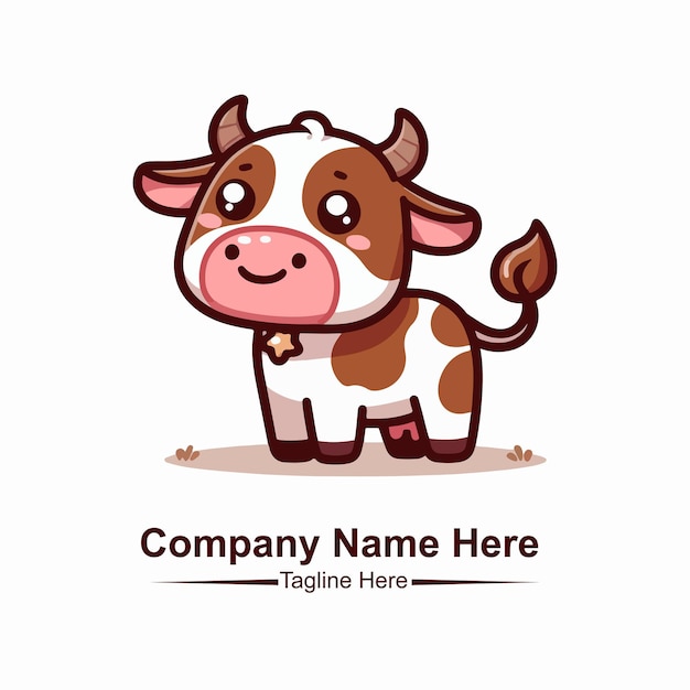Vaca sonriente ilustración vectorial de dibujos animados
