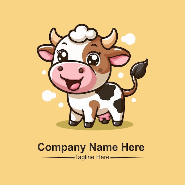 Vaca sonriente ilustración vectorial de dibujos animados