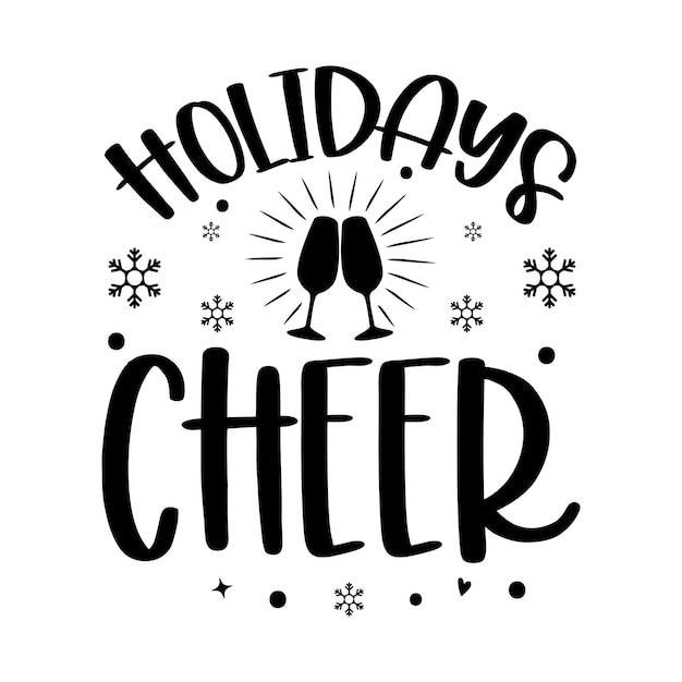 Vacaciones alegría Invierno SVG Diseño invierno Cita tipografía navideña