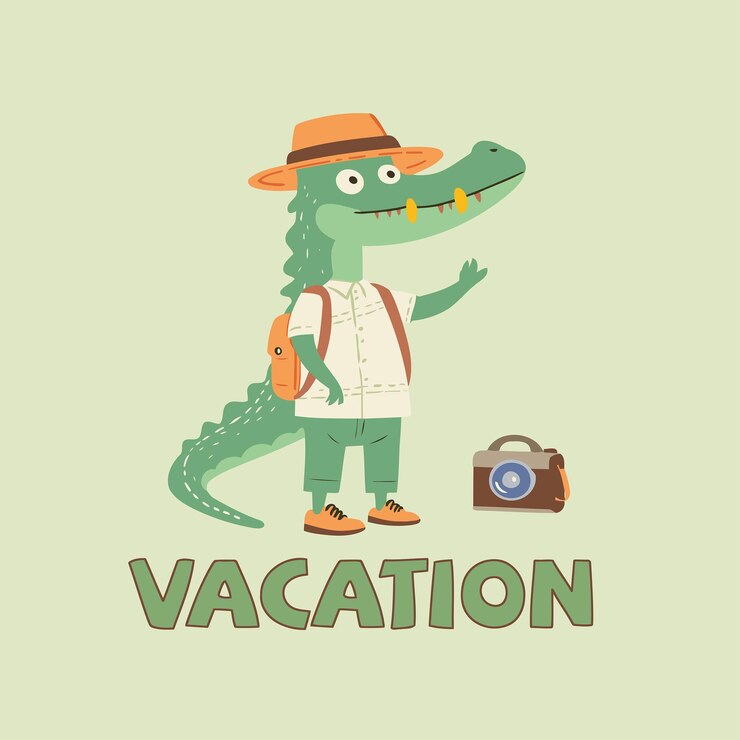 Vector las vacaciones de cocodrilo