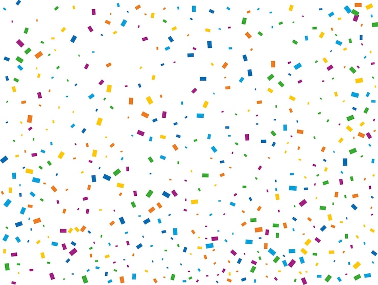 Vector vacaciones confeti rectangular luz arco iris brillo confeti fondo color textura festiva