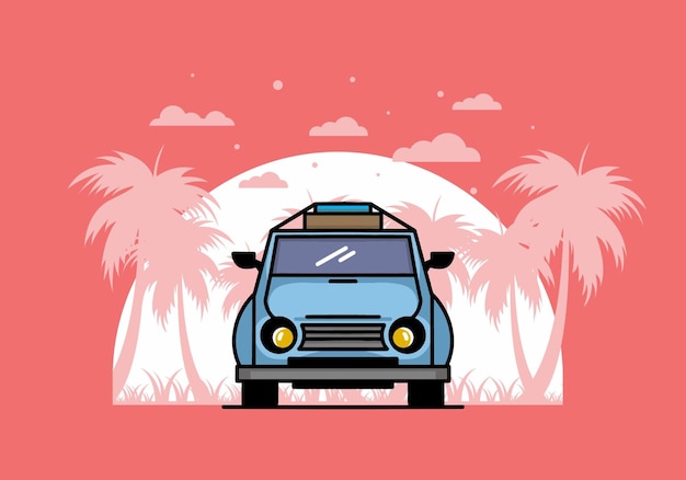 Vacaciones en diseño de ilustración de coche