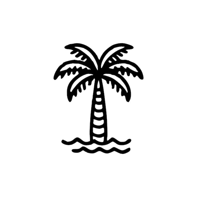 Vacaciones gráficas minimalistas de palmeras y naturaleza con diseño vectorial