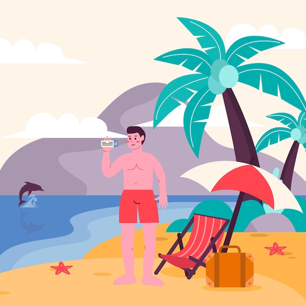 Vacaciones en Hawai ilustración vectorial plana dibujada a mano para viajes turísticos