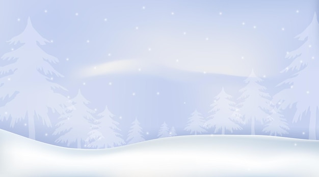 Vacaciones de invierno en el bosque Fondo de ilustración de temporada navideña