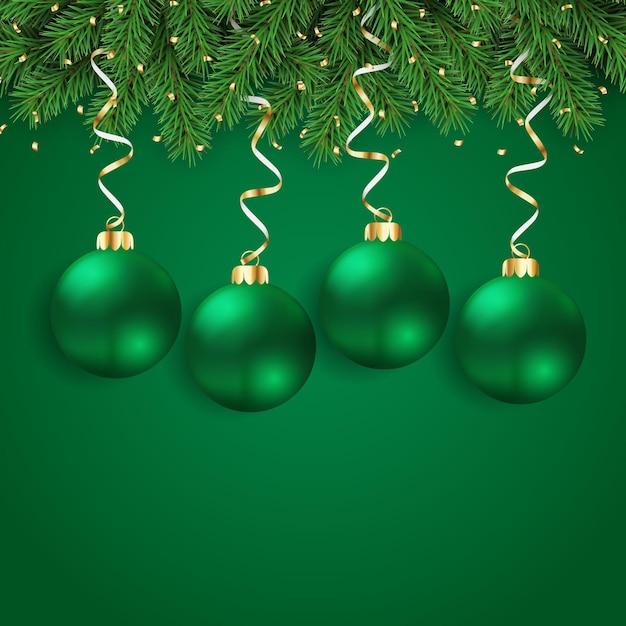 Vacaciones de Navidad Año Nuevo Fondo con bolas de Navidad