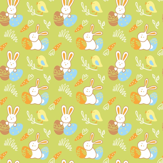 Vacaciones de Pascua Conejos y huevos Patrón sin costuras para envolver papel tapiz textil