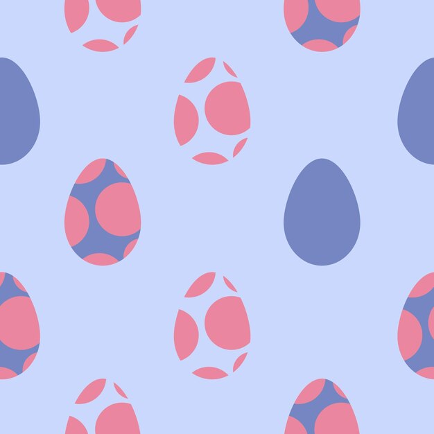 Vector vacaciones, vector, rosa y azul, huevos de pascua, seamless, patrón