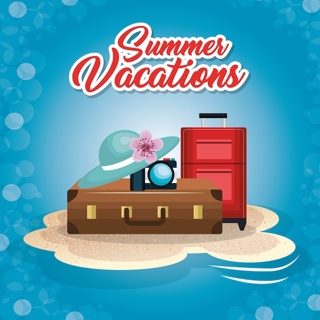 Vector las vacaciones de verano establecen iconos