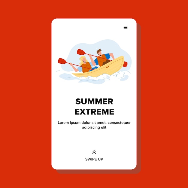 Vacaciones de verano extremas en kayak en el río