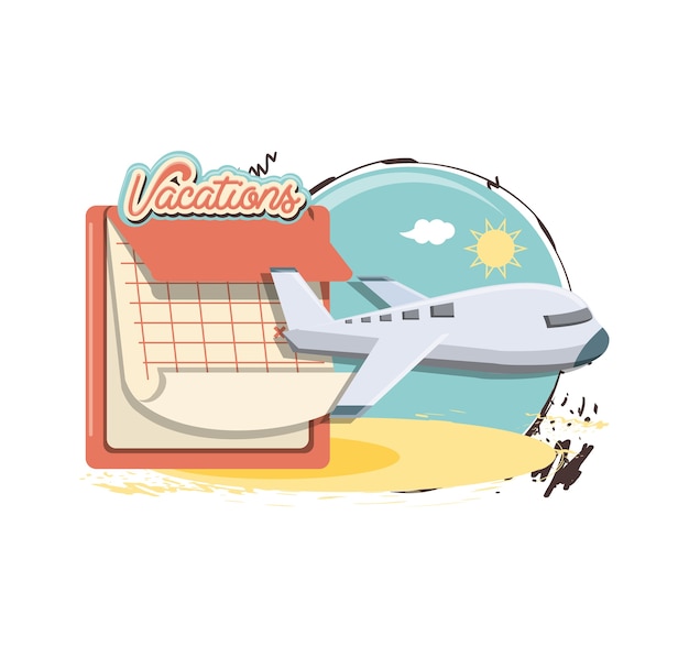 Vacaciones de viaje set icons