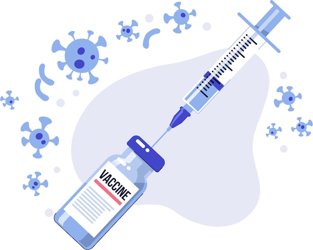 Vacuna contra coronavirus y jeringa