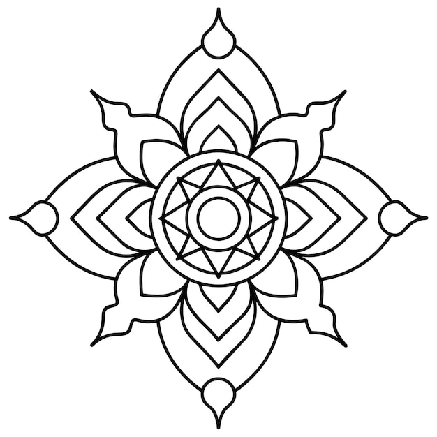 Vector vajras mandala página para colorear para adultos mente para relajarse página de colorear mandala