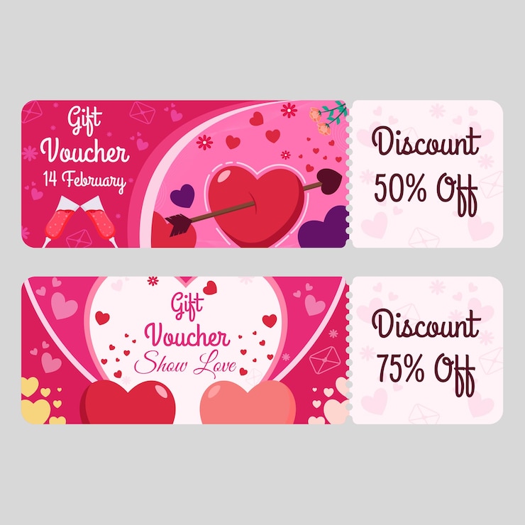 Vale Corazón de San Valentín para descuentos y regalos.