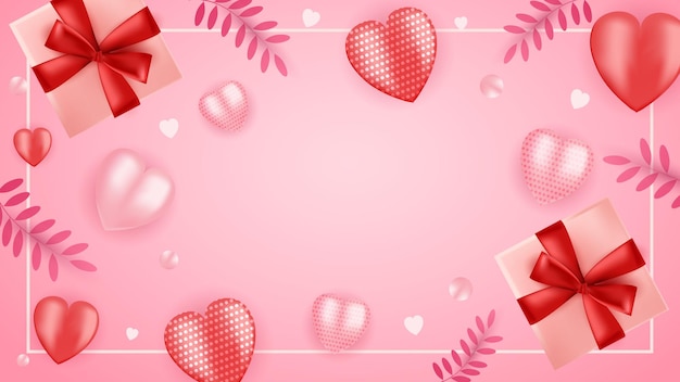 Valentín Gradiente Vector Fondo con el amor para la invitación de fondo