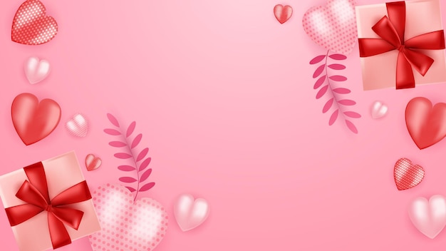 Valentín Gradiente Vector Fondo con el amor para la invitación de fondo
