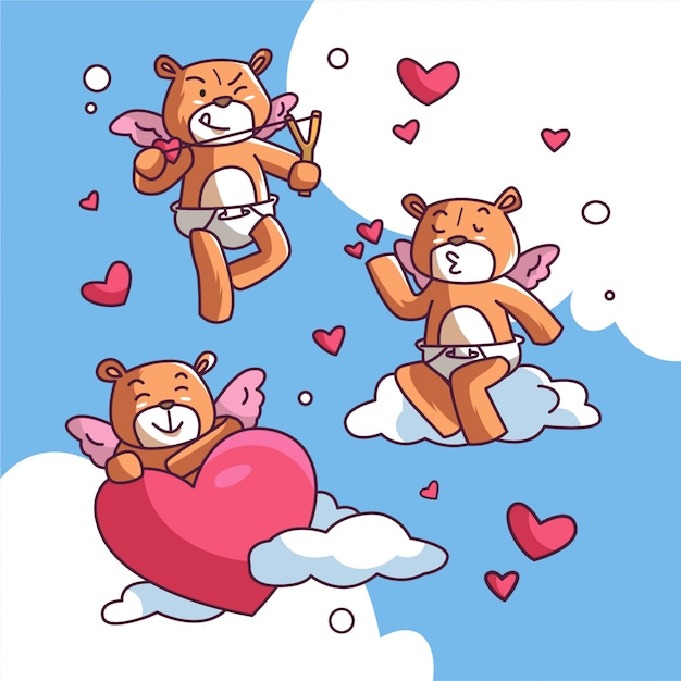 Vector valentine bear