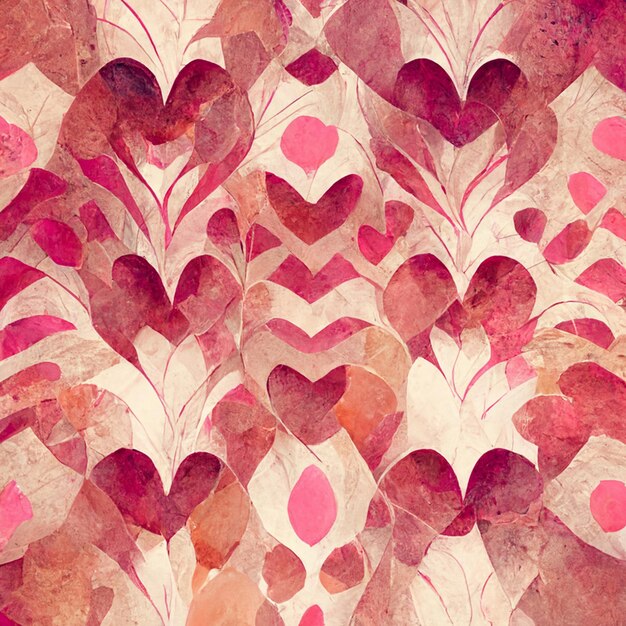 Vector valentine corazón abstracto estilo vintage romance moda diseño gráfico fondo y patrón