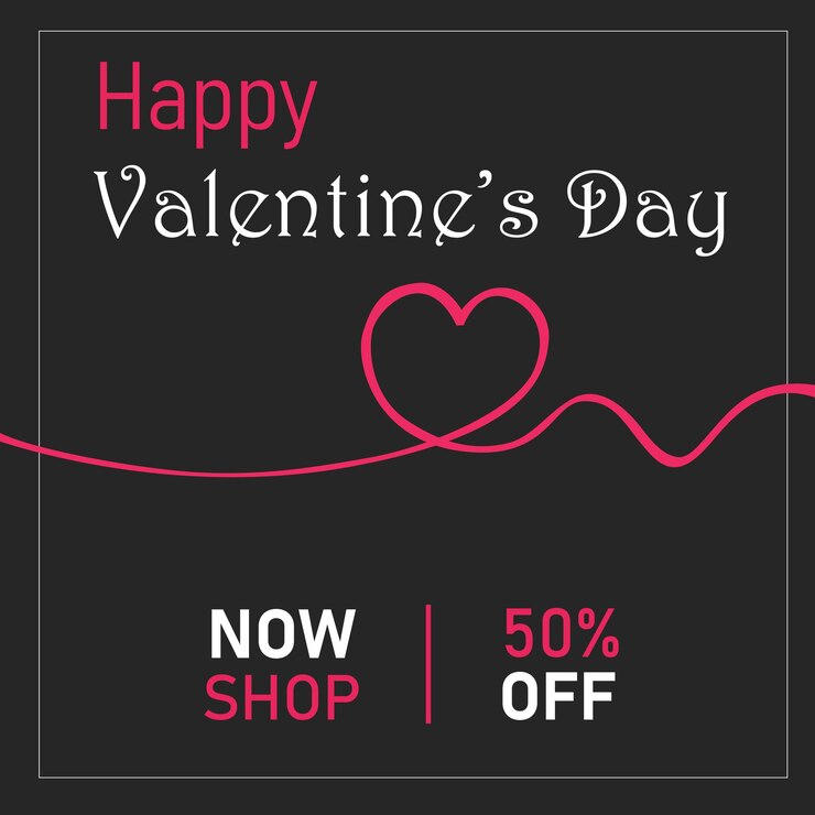 Valentine's sale vector banner template Valentine's day store discount promotion with text hearts 04 (Promoción de descuentos en las tiendas para el día de San Valentín con corazones de texto 04)