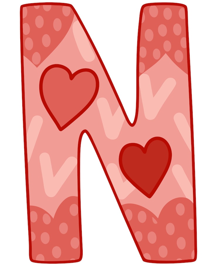 Vector valentines alfabeto letra clipart generativo ai
