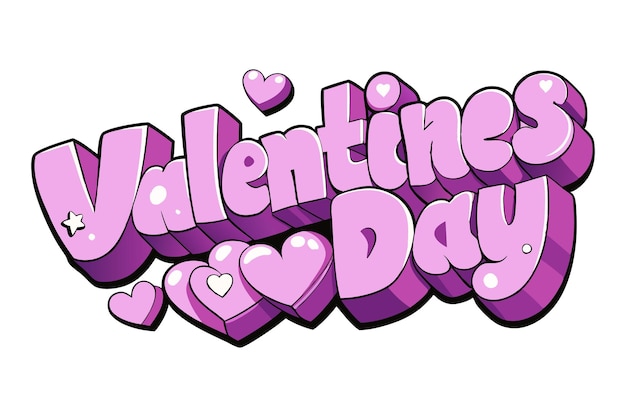 Valentines amor 3D efecto de texto ilustración vectorial