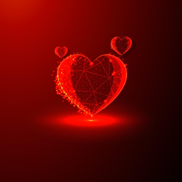 Valentines de amor con marco de alambre de poli bajo