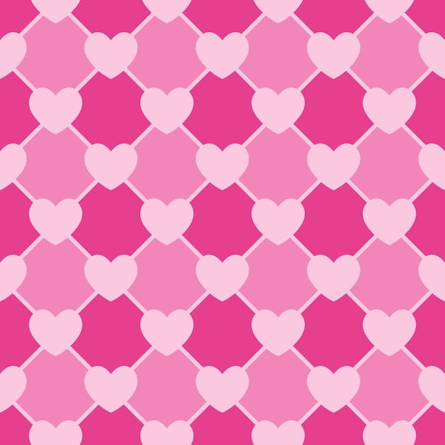 Valentines Corazones rosados con patrón sin costuras