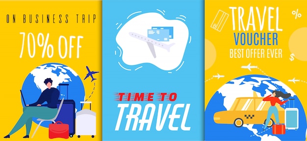 Vales de viaje y volantes de ventas para viajes de negocios