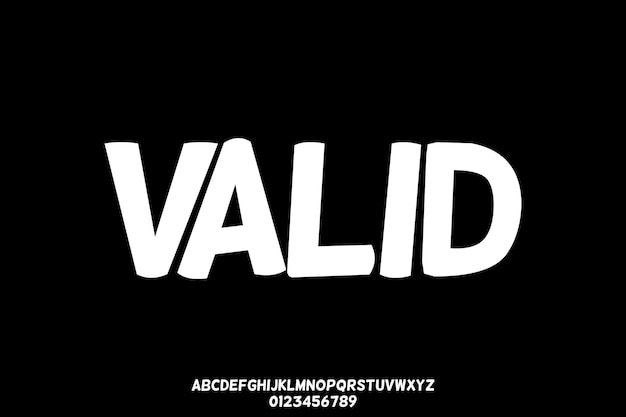 Valid Creative Vector Fat Display Alfabeto Diseño de fuentes en negrita