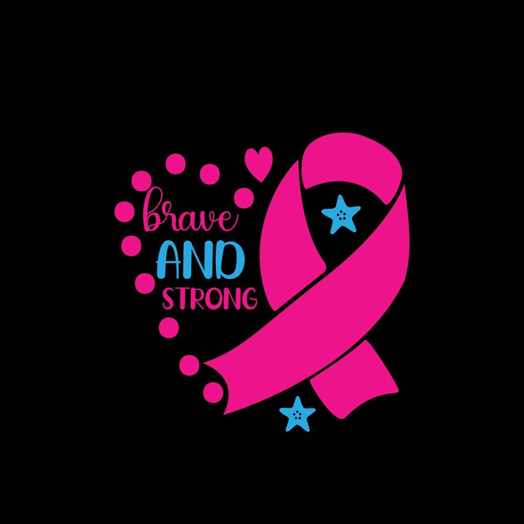 valiente y fuerte svg Cáncer de mama diseño SVG Conciencia del cáncer