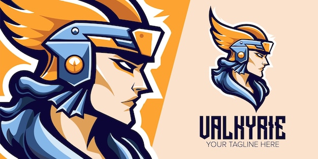 Valkyrie Emblem Vector Logo Forje un símbolo fuerte para su deporte o equipo de eSport