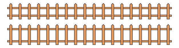 Valla de contorno de color en la ilustración de vector de estilo plano aislado en blanco