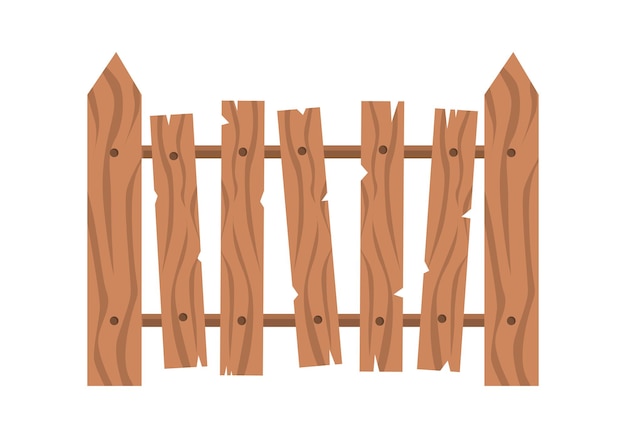 Valla de jardín de madera en vector