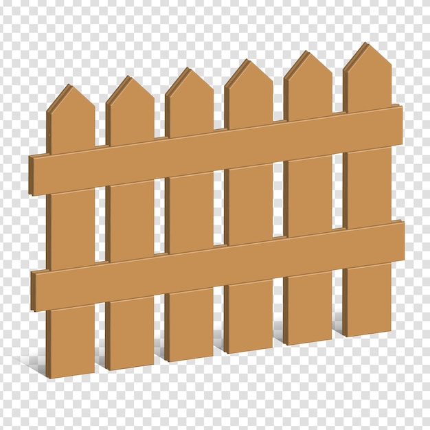valla de madera 3d vector ilustración