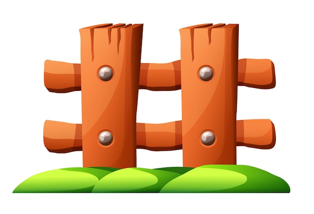 Valla marrón Clipart vectorial aislado sobre fondo blanco