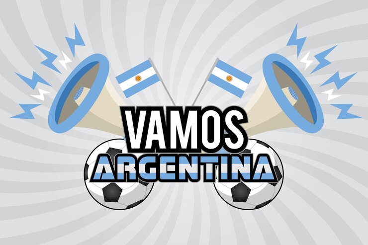 Vector vamos argentina suerte en campeonato de futbol
