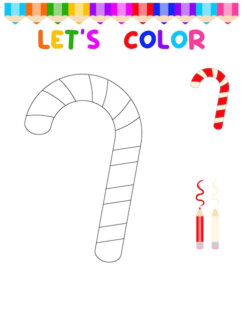 Vamos a colorear dulces Libro para colorear con un dulce navideñoUn juego de rompecabezas para la educación de los niños y actividades al aire libre