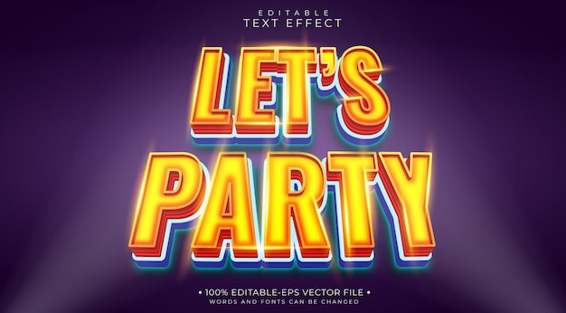 Vamos a la fiesta efecto de texto editable.