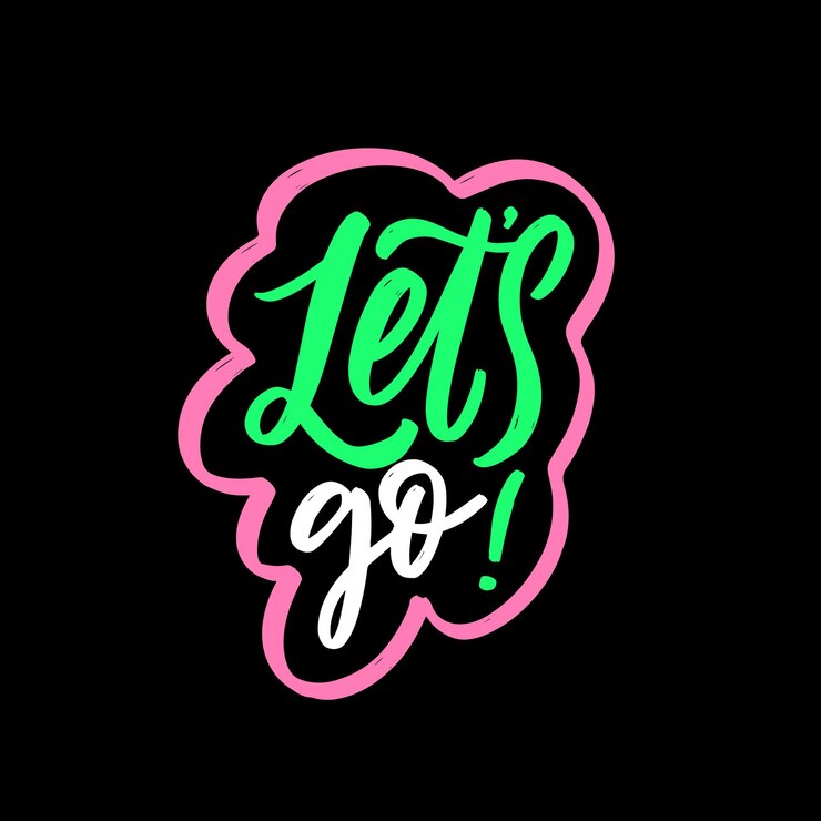 Vector vamos a ir frase de letras coloridas dibujadas a mano ilustración vectorial