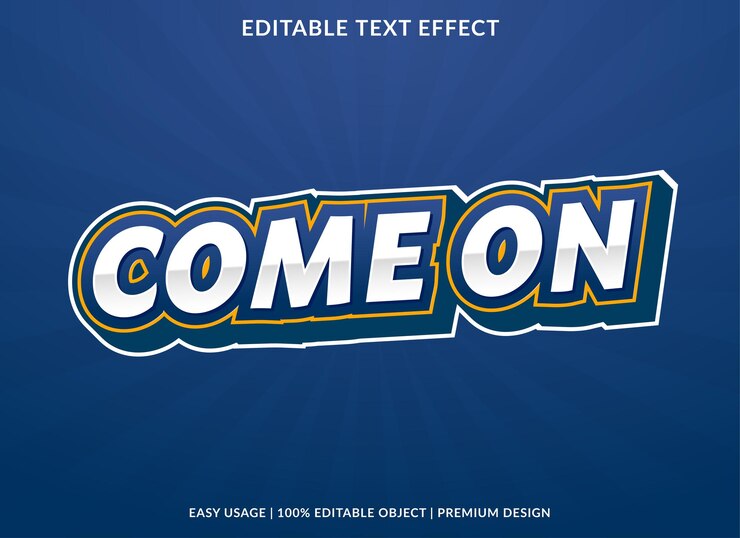 Vector vamos plantilla de fuente de efecto de texto editable con uso de estilo de fondo abstracto para logotipo de empresa
