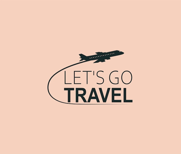 Vamos a viajar Avión con inscripción Concepto de viaje aéreo